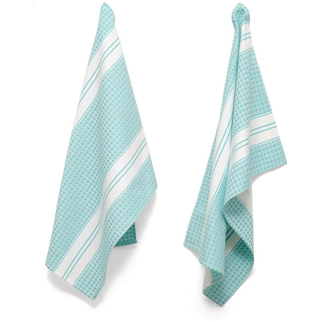 DSA Linen Designer Stripe Waffle Weave Tea Towels, Set of 2