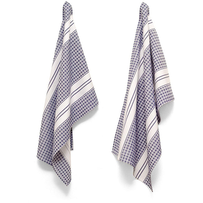 DSA Linen Designer Stripe Waffle Weave Tea Towels, Set of 2