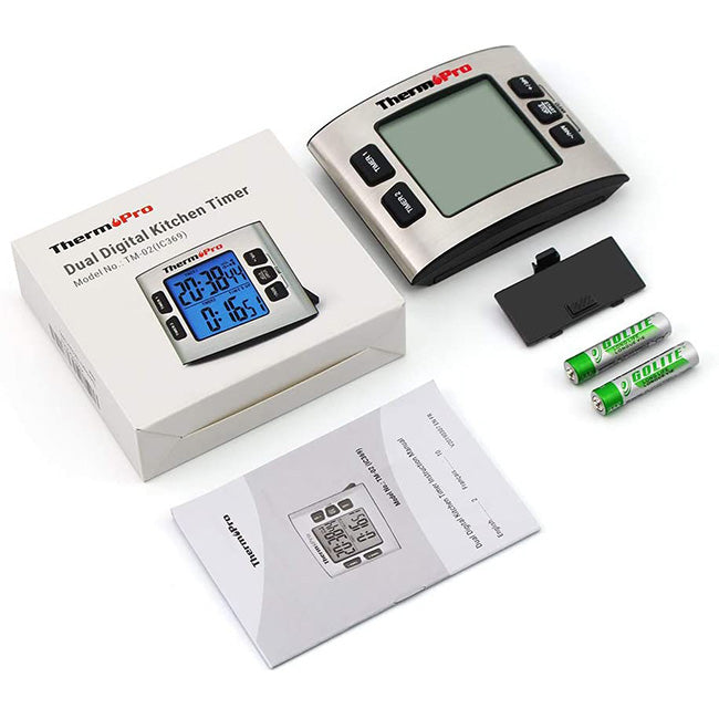 ThermoPro Digital Kitchen Timer with Dual Countdown Stop Watches