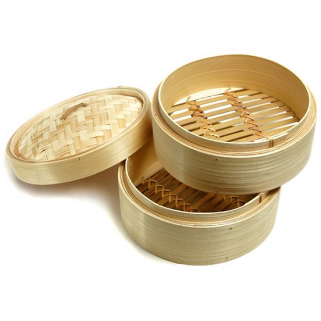 Regent Oriental 2 Tier Bamboo Steamer With Lid