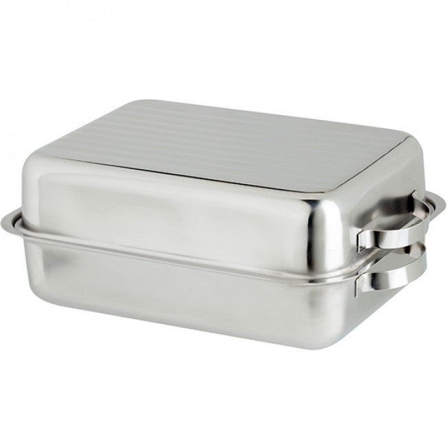Steel King Stainless Steel Double Roasting Pan, 38cm