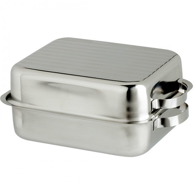 Steel King Stainless Steel Double Roasting Pan, 34.5cm