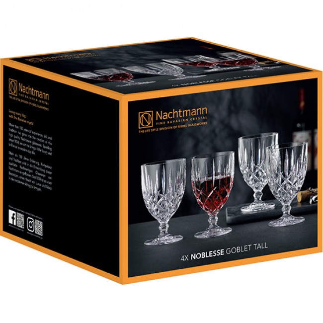 Nachtmann Noblesse Lead-Free Crystal Tall Goblets, Set Of 4