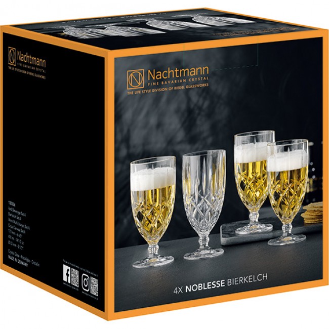 Nachtmann Noblesse Lead-Free Crystal Beer Glasses, Set Of 4