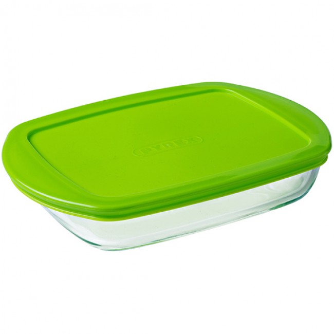 Pyrex Cook & Store Shallow Rectangular Dish & Lid, 750ml