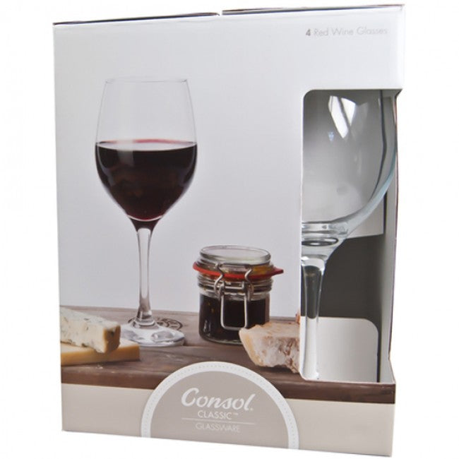 Consol Lyon Set Of 4 Red Wine Glasses, 490ml