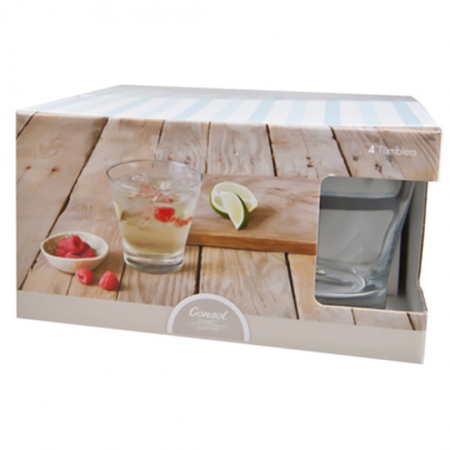 Consol Seville Set Of 4 Whiskey Glasses, 350ml