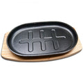 Regent Cast Iron Steak Platter On Wooden Board, 28cm
