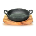 Regent Oval Cast Iron Casserole On Wooden Board, 17.5cm