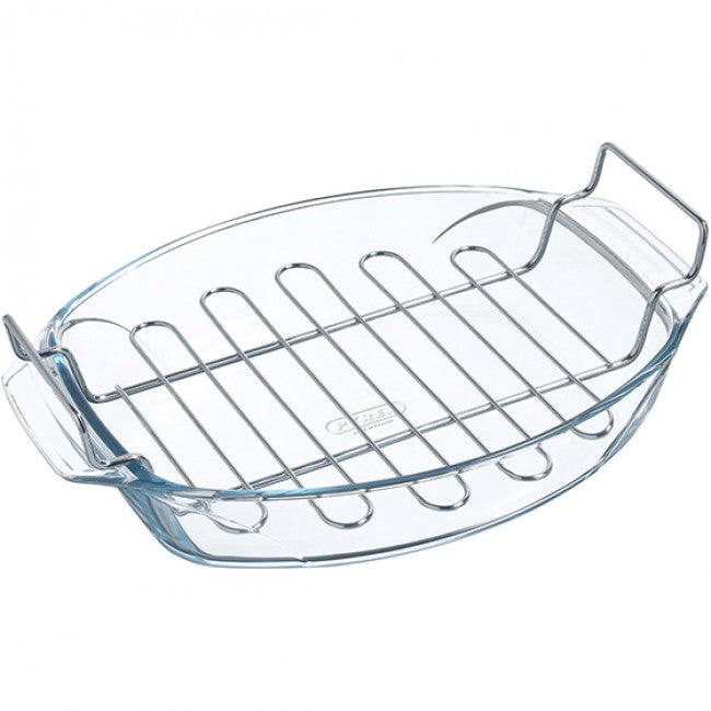 Pyrex Irresistible Oval Roaster With Rack, 4.2L
