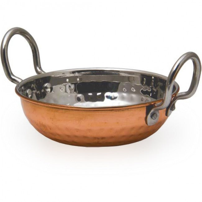Regent Copper Plated Hammered Karahi Pan, 12.5cm