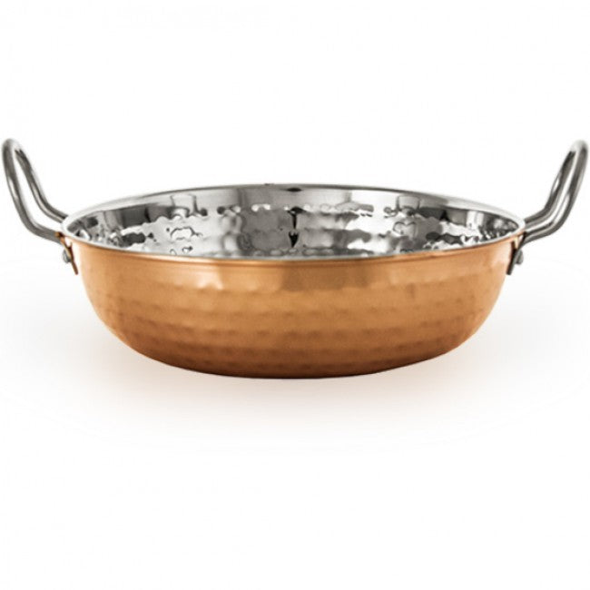 Regent Copper Plated Hammered Karahi Pan, 18.5cm