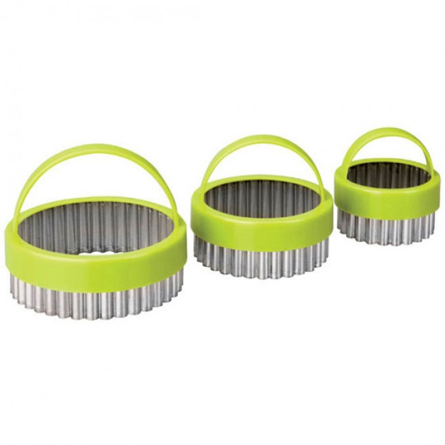 Ibili Round Fluted Cookie Cutters, 3pc