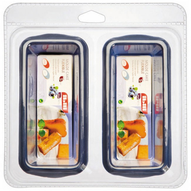 Ibili Blueberry Silicone Mini Loaf Pans, Set of 2, 15cm