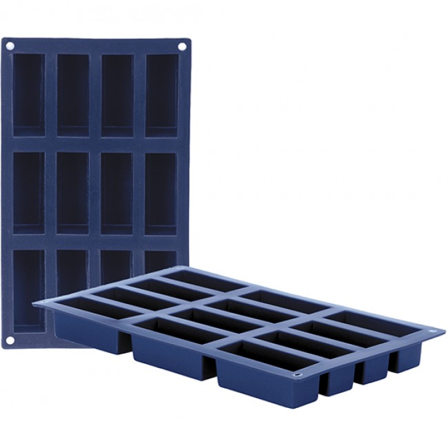 Ibili Blueberry 12 Oblong Cup Silicone Baking Pan