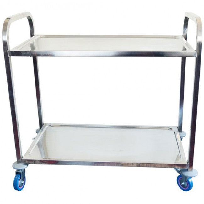 Steel King 2 Tier Stainless Steel Tea Trolley