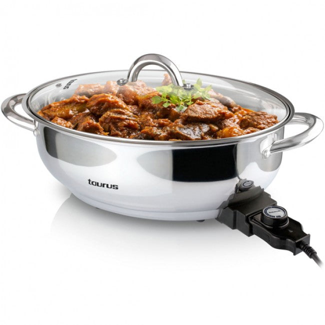 Taurus Inox Torrat Stainless Steel Electric Frying Pan, 12.8L