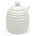 White Basics Honey Pot With Spoon