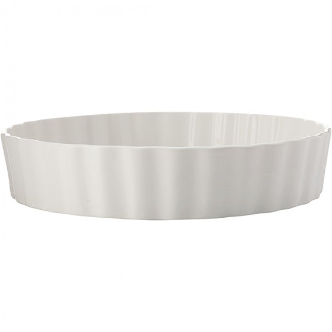 Maxwell & Williams Epicurious Fluted Deep Quiche Dish, White, 25cm