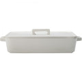 Maxwell & Williams Epicurious Rectangular Baker With Lid, 32cm - White