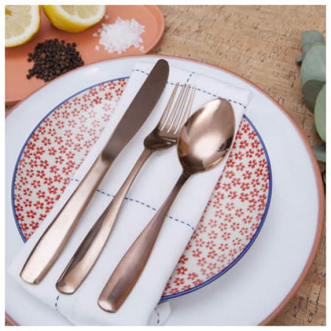 Nicolson Russell Bella Casa Rose Gold Cutlery Set, 4pc