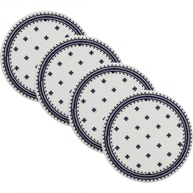 Maxwell & Williams Ponto Round Ceramic Coasters, Set Of 4