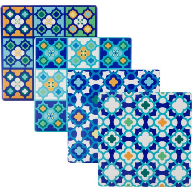 Maxwell & Williams Barcelona Square Ceramic Coasters, Set Of 4