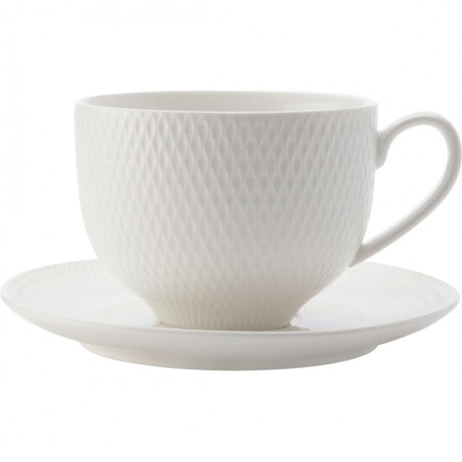 Maxwell & Williams White Basics Diamonds Coupe Cup & Saucer