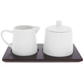 Eetrite Just White Sugar & Creamer Set On Tray