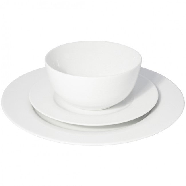 Eetrite Just White Rim Dinner Set, 12pc