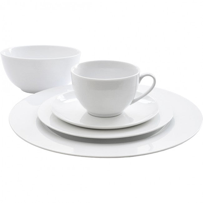 Eetrite Just White Rim Dinner Set, 20pc