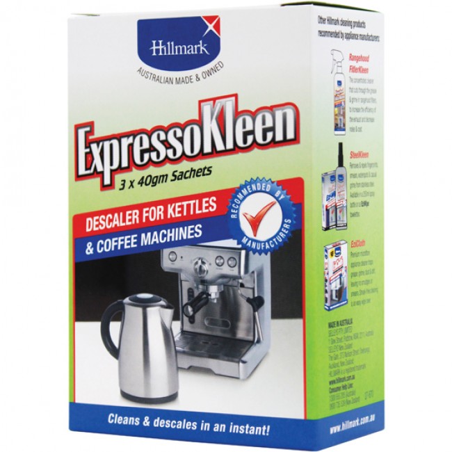 Hillmark Expresso Kleen Descaling Sachets, Pack of 3
