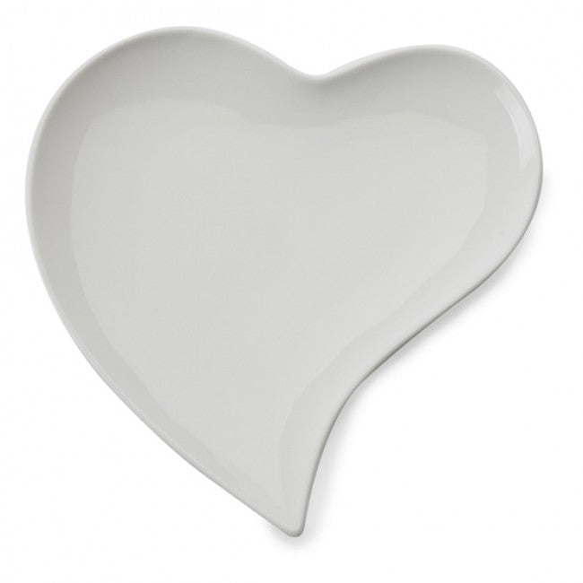 White Basics Heart Plate, 17cm