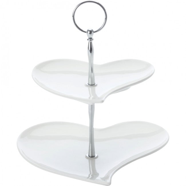White Basics Amore 2 Tier Cake Stand