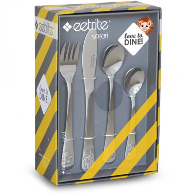 Eetrite Safari Children's Cutlery Set, 4pc