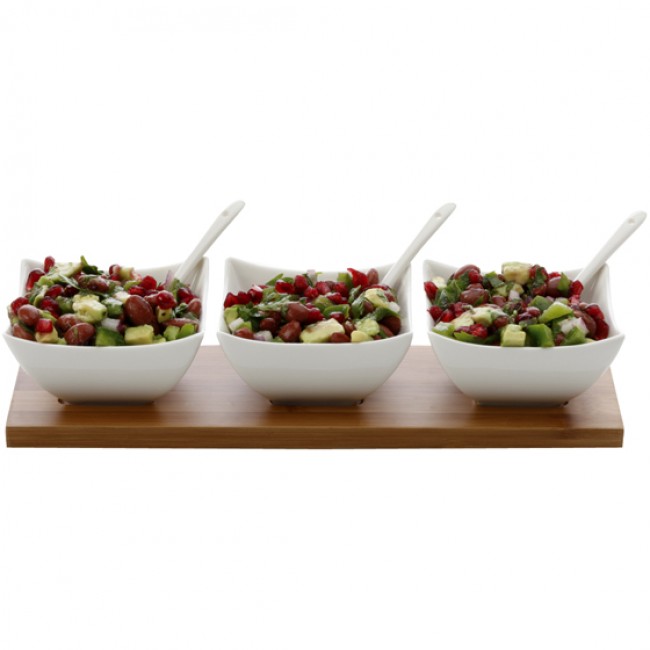 White Basics 7pc Bamboo Salsa Set