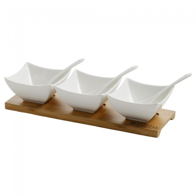 White Basics 7pc Bamboo Salsa Set