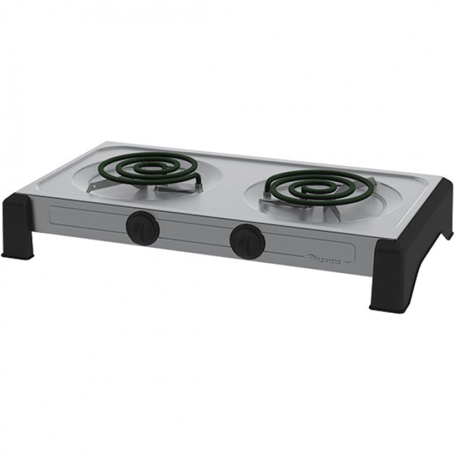 Pineware Double Spiral Hot Plate, Silver