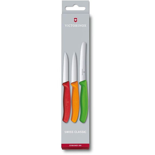 Victorinox Swiss Classic Coloured Paring Knife Set, 3pc