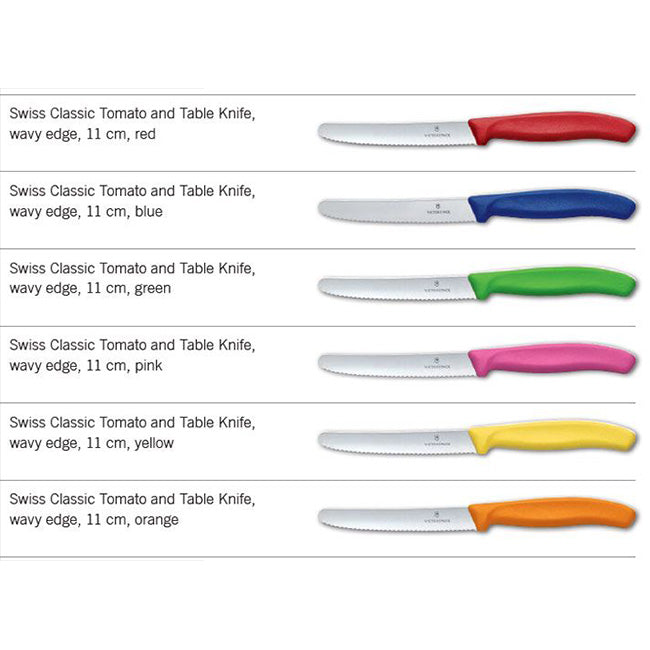 Victorinox Swiss Classic Multi-Coloured Serrated Steak/Tomato Knife Set, Set Of 6