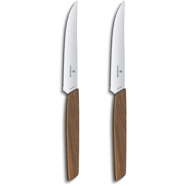 Victorinox Swiss Modern Serrated Steak Knife Set With Walnut Wood Handles