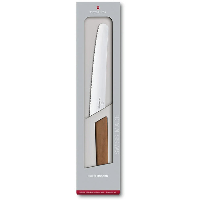 Victorinox Swiss Modern Bread & Pastry Knife With Walnut Wood Handle, 22cm
