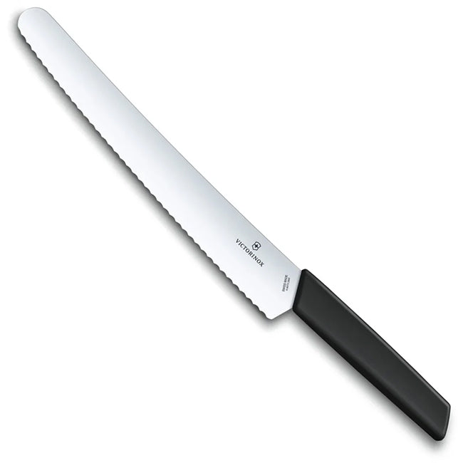 Victorinox Swiss Modern Serrated Bread & Pastry Knife, 26cm - Black