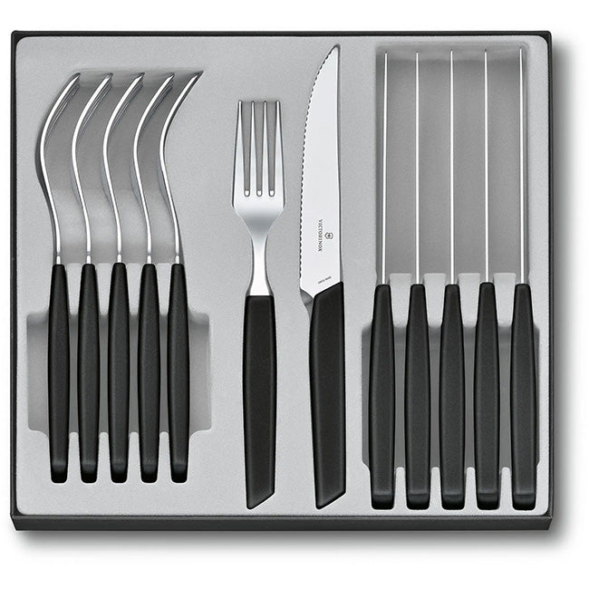 Victorinox Swiss Modern Pointed Steak Knife & Fork Set, 12pc