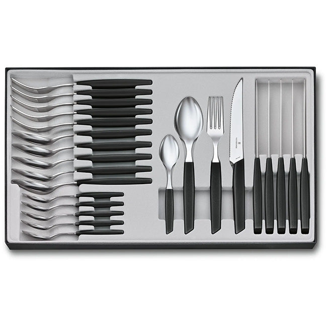 Victorinox Swiss Modern Cutlery Set With Pointed Knives, 24pc
