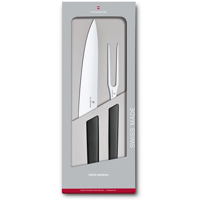 Victorinox 2pc Swiss Modern Carving Set, Black