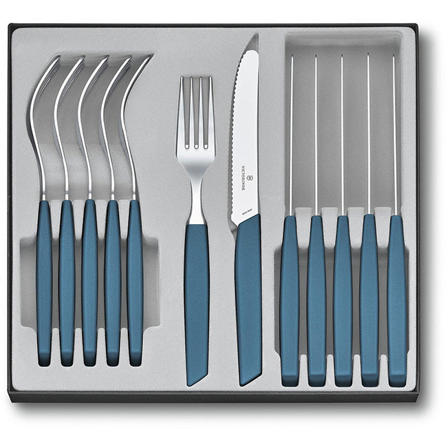 Victorinox Swiss Modern Rounded Steak Knife & Fork Set, 12pc