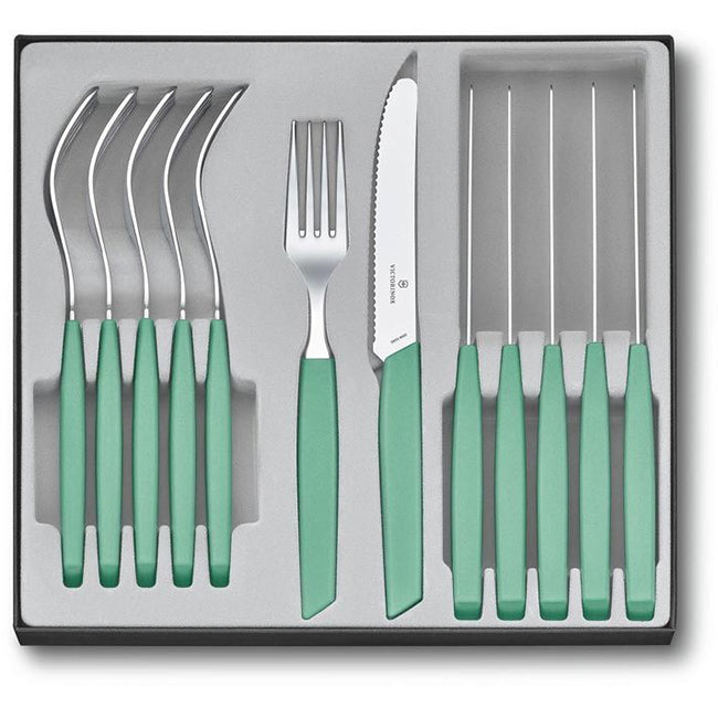 Victorinox Swiss Modern Rounded Steak Knife & Fork Set, 12pc