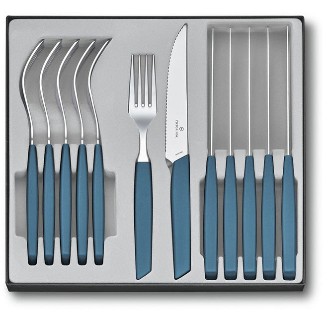 Victorinox Swiss Modern Pointed Steak Knife & Fork Set, 12pc