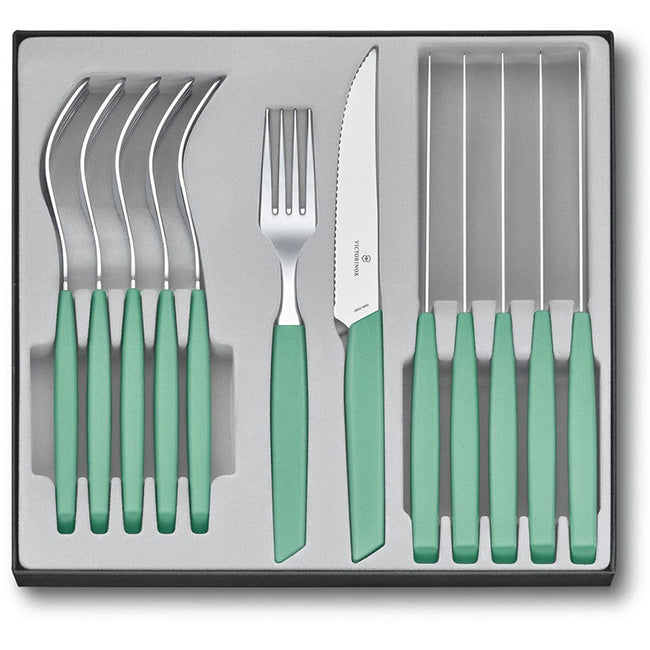 Victorinox Swiss Modern Pointed Steak Knife & Fork Set, 12pc